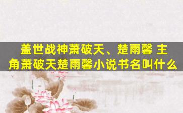 盖世战神萧破天、楚雨馨 主角萧破天楚雨馨小说书名叫什么